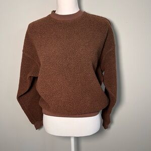 Outdoor Voices Cozy Brown Wool-Blend Sweater | Crew Neck | Size‎ Small